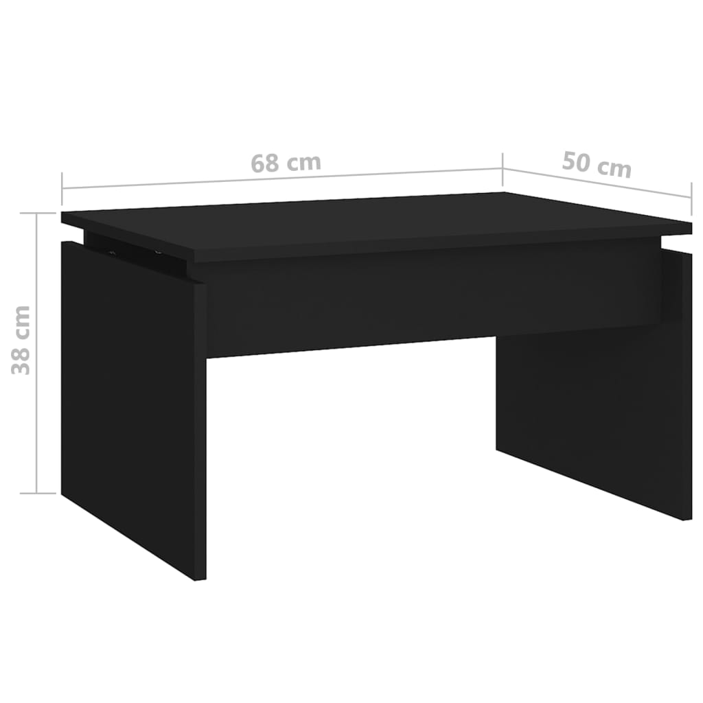 vidaXL Stolik kawowy, czarny, 68x50x38 cm, materiał drewnopochodny