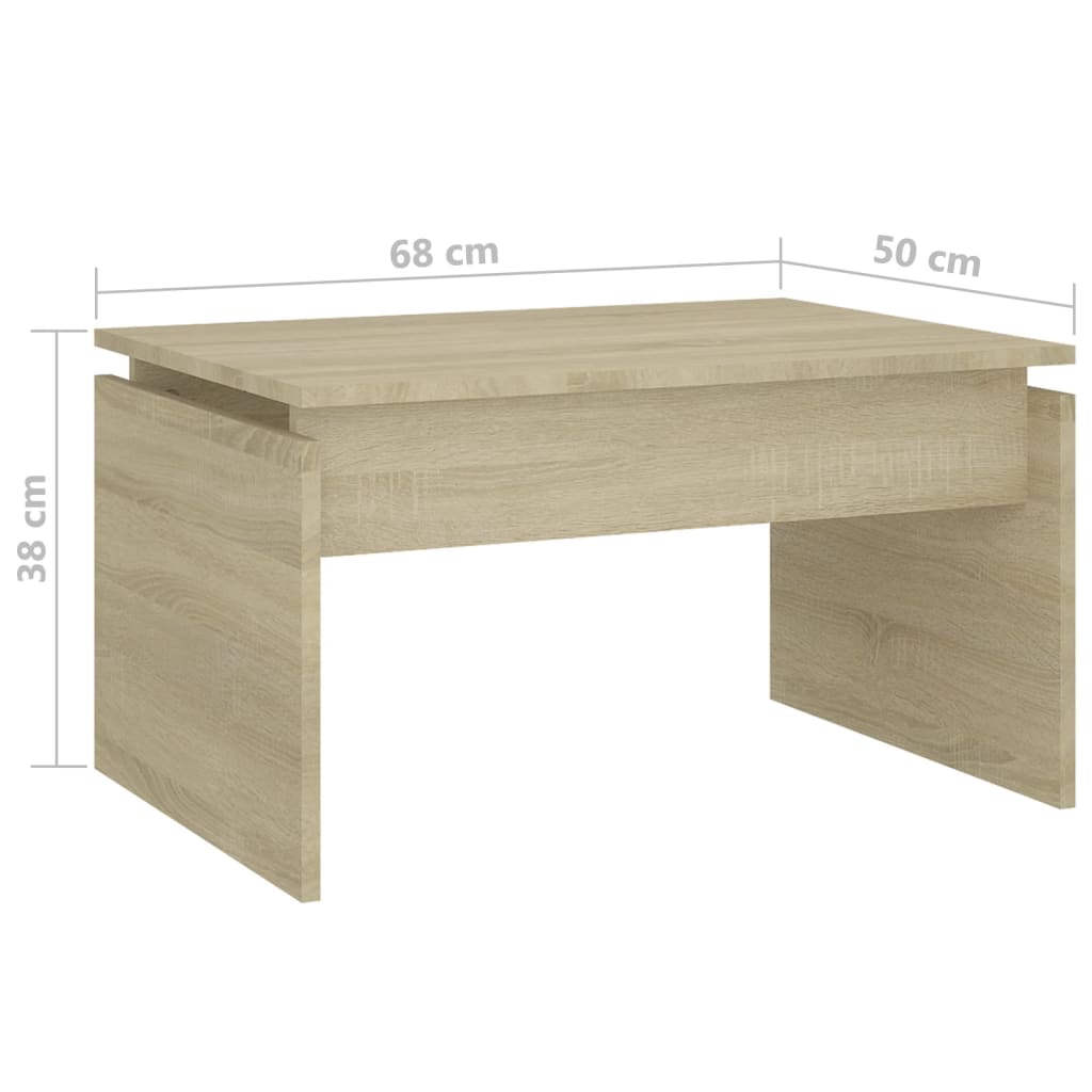 vidaXL Stolik kawowy, dąb sonoma, 68x50x38 cm, materiał drewnopochodny