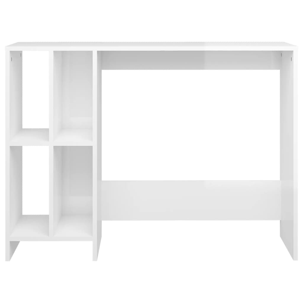 vidaXL Biurko pod laptopa, białe, wysoki połysk, 102,5 x 35 x 75 cm