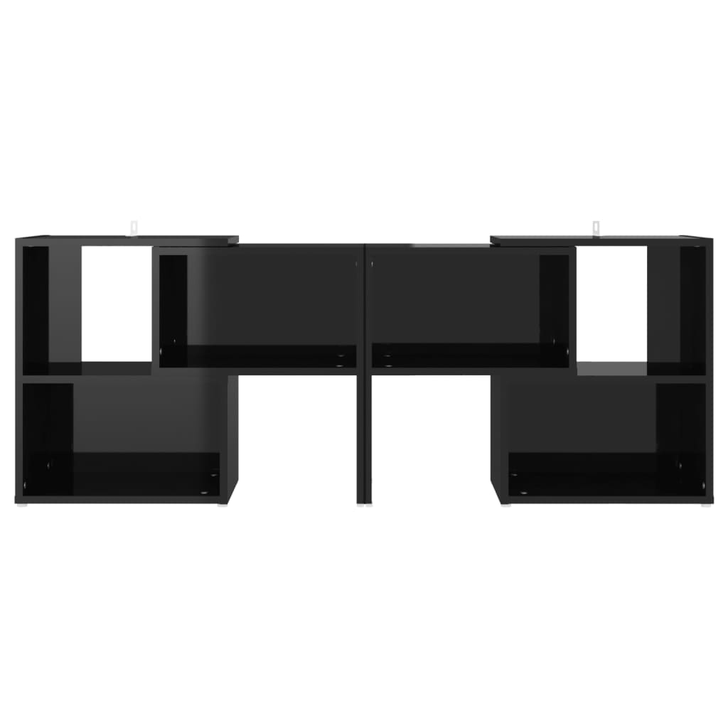vidaXL Szafka TV, czarna, wysoki połysk, 104x30x52 cm