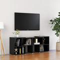 vidaXL Szafka TV, czarna, wysoki połysk, 104x30x52 cm