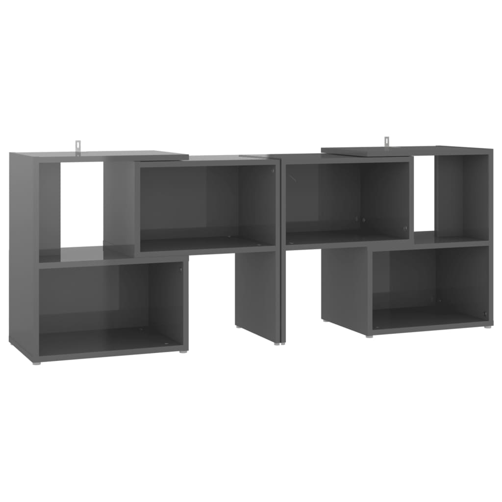 vidaXL Szafka pod TV, szara na wysoki połysk, 104x30x52 cm