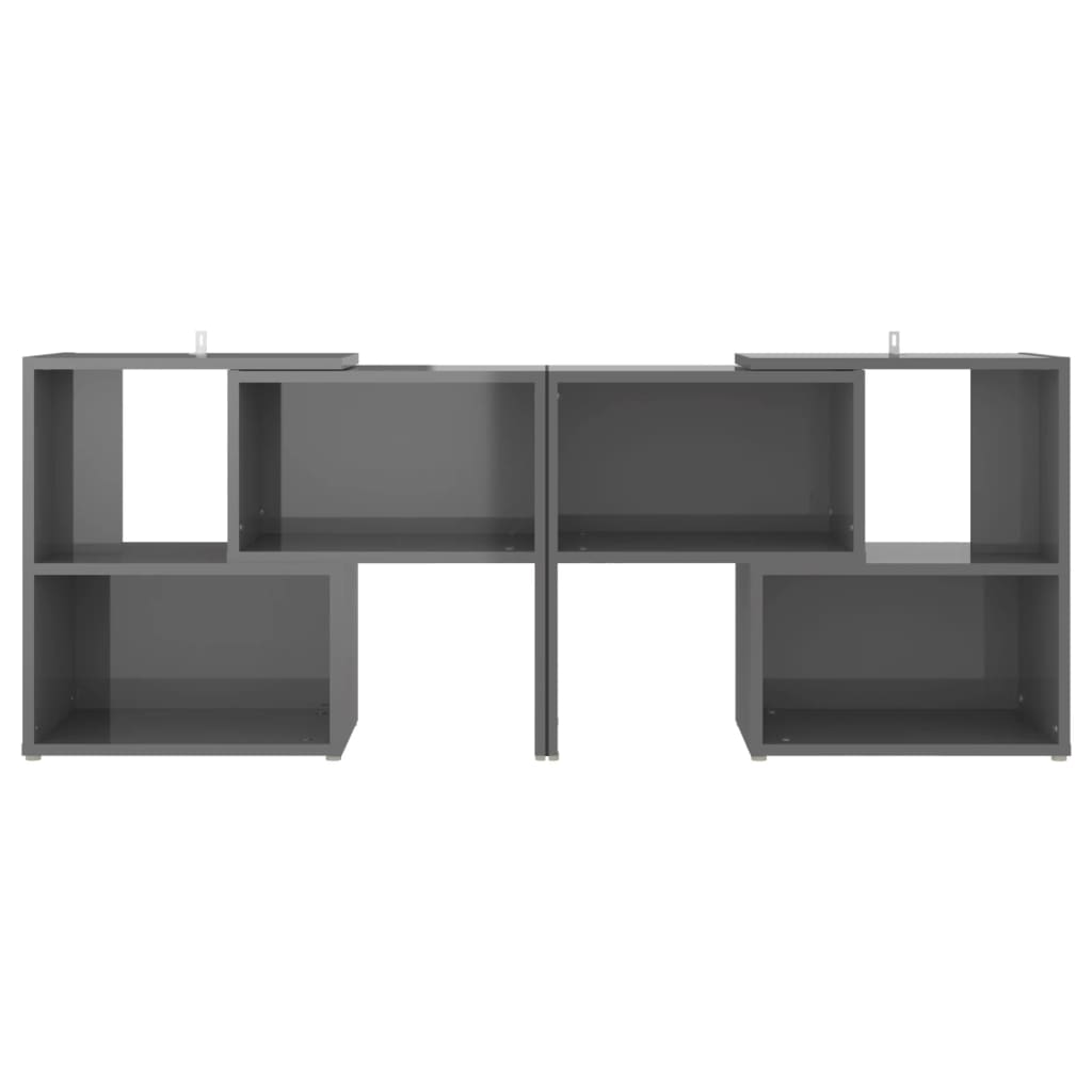 vidaXL Szafka pod TV, szara na wysoki połysk, 104x30x52 cm