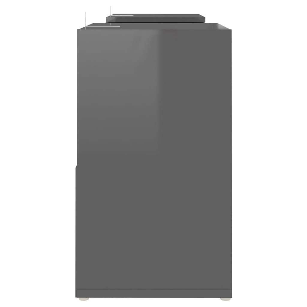 vidaXL Szafka pod TV, szara na wysoki połysk, 104x30x52 cm