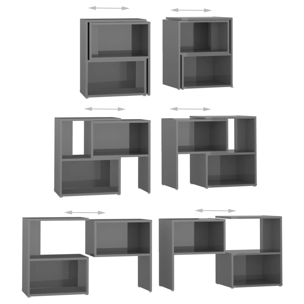 vidaXL Szafka pod TV, szara na wysoki połysk, 104x30x52 cm