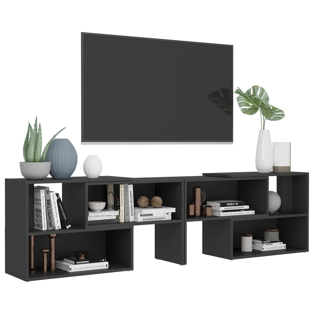 vidaXL Szafka pod TV, szara, 149x30x52 cm, materiał drewnopochodny