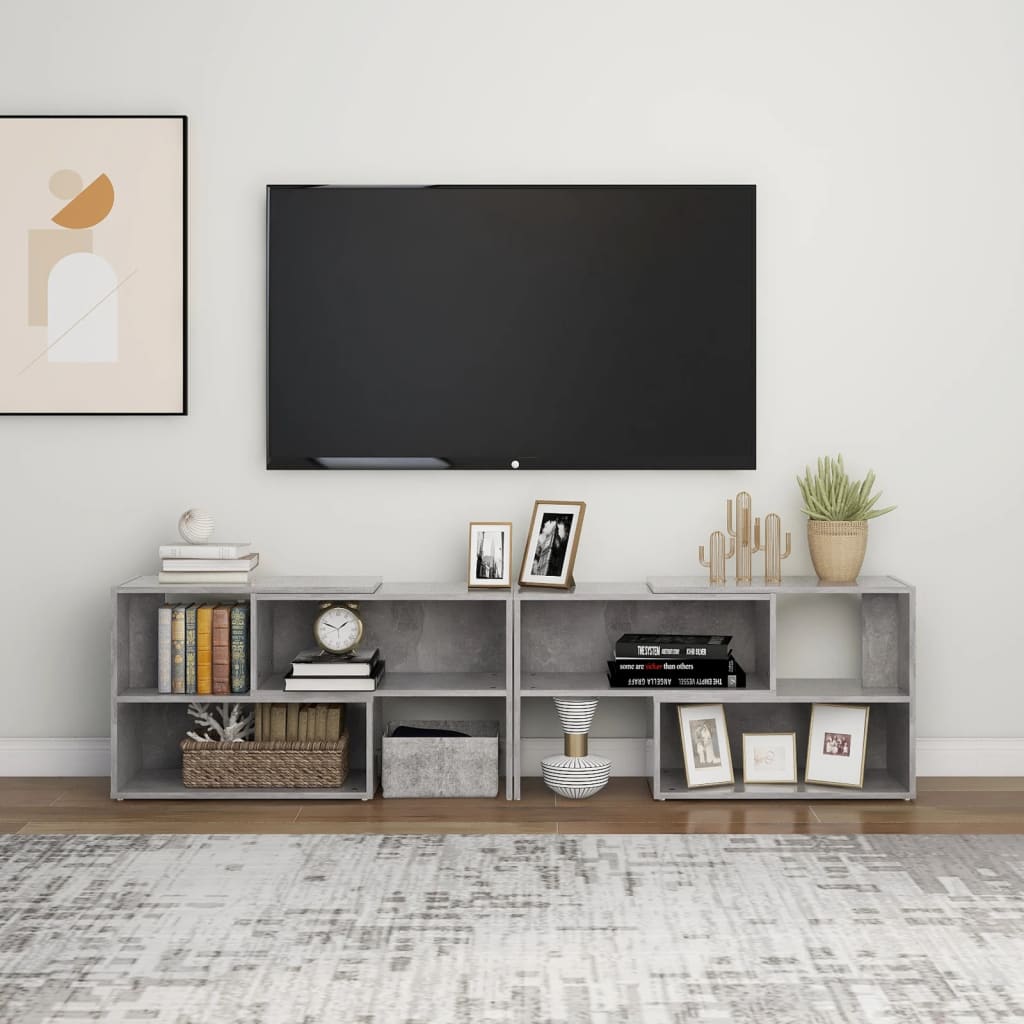 vidaXL Szafka pod TV, szarość betonu, 149x30x52 cm