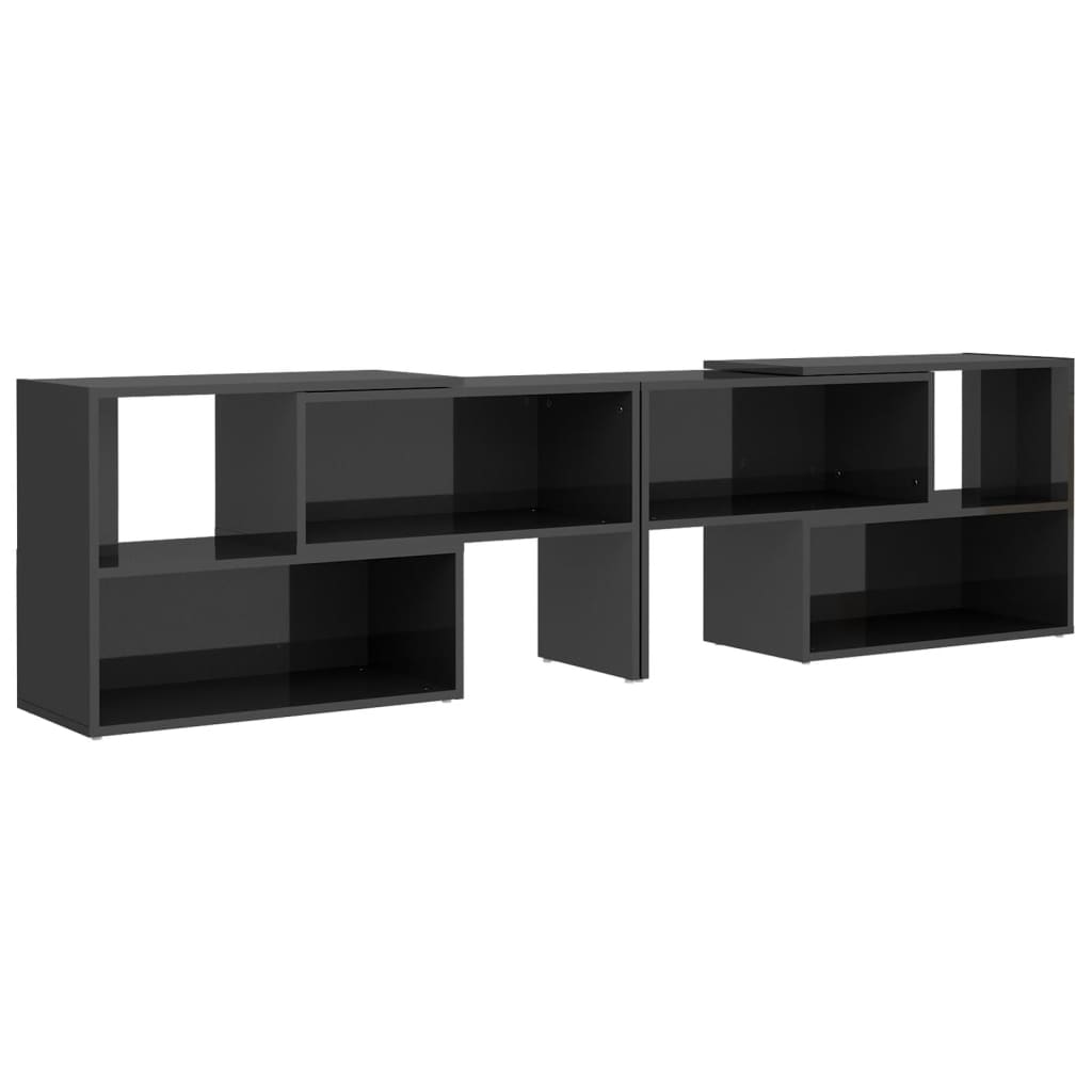 vidaXL Szafka pod TV, szara, wysoki połysk, 149x30x52 cm