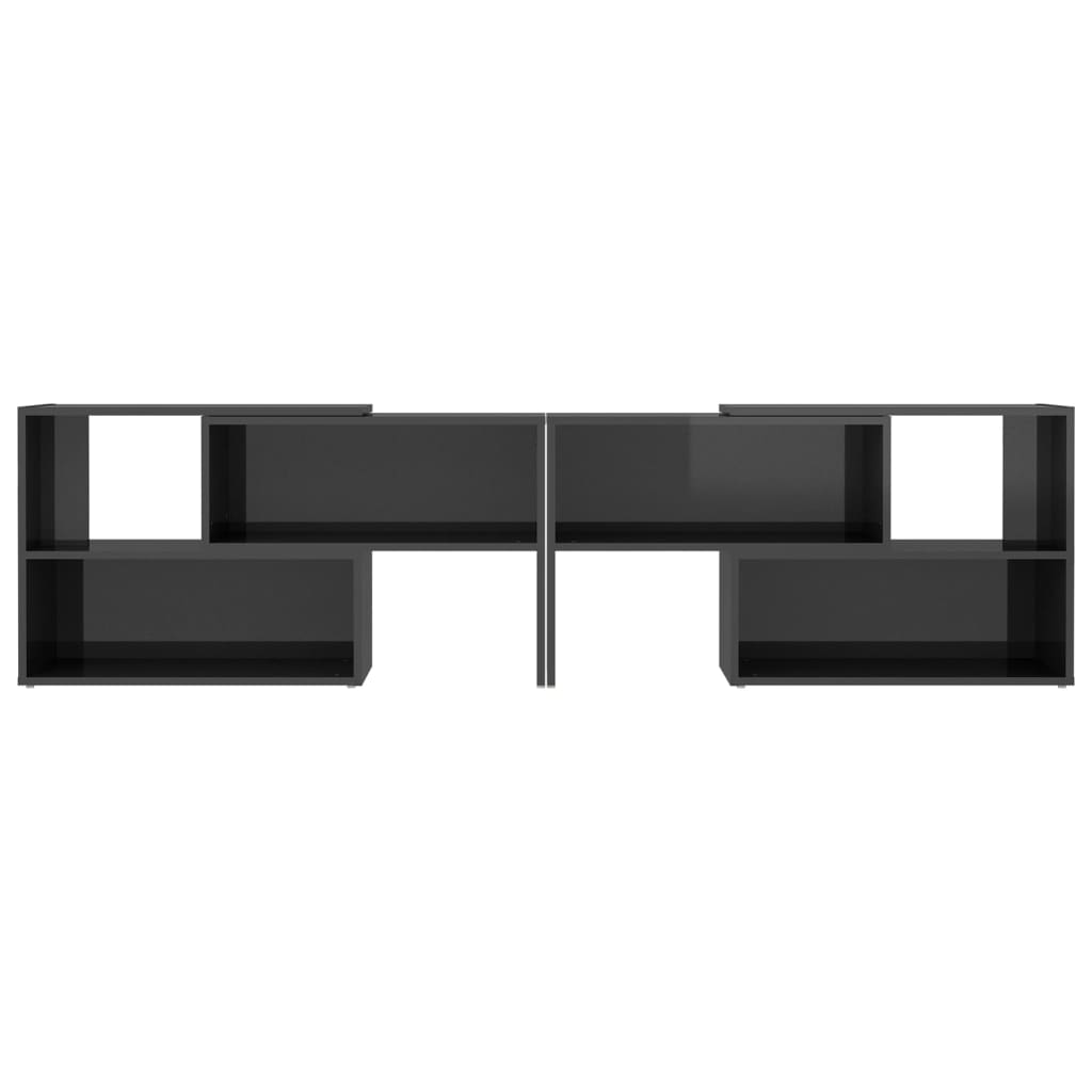 vidaXL Szafka pod TV, szara, wysoki połysk, 149x30x52 cm