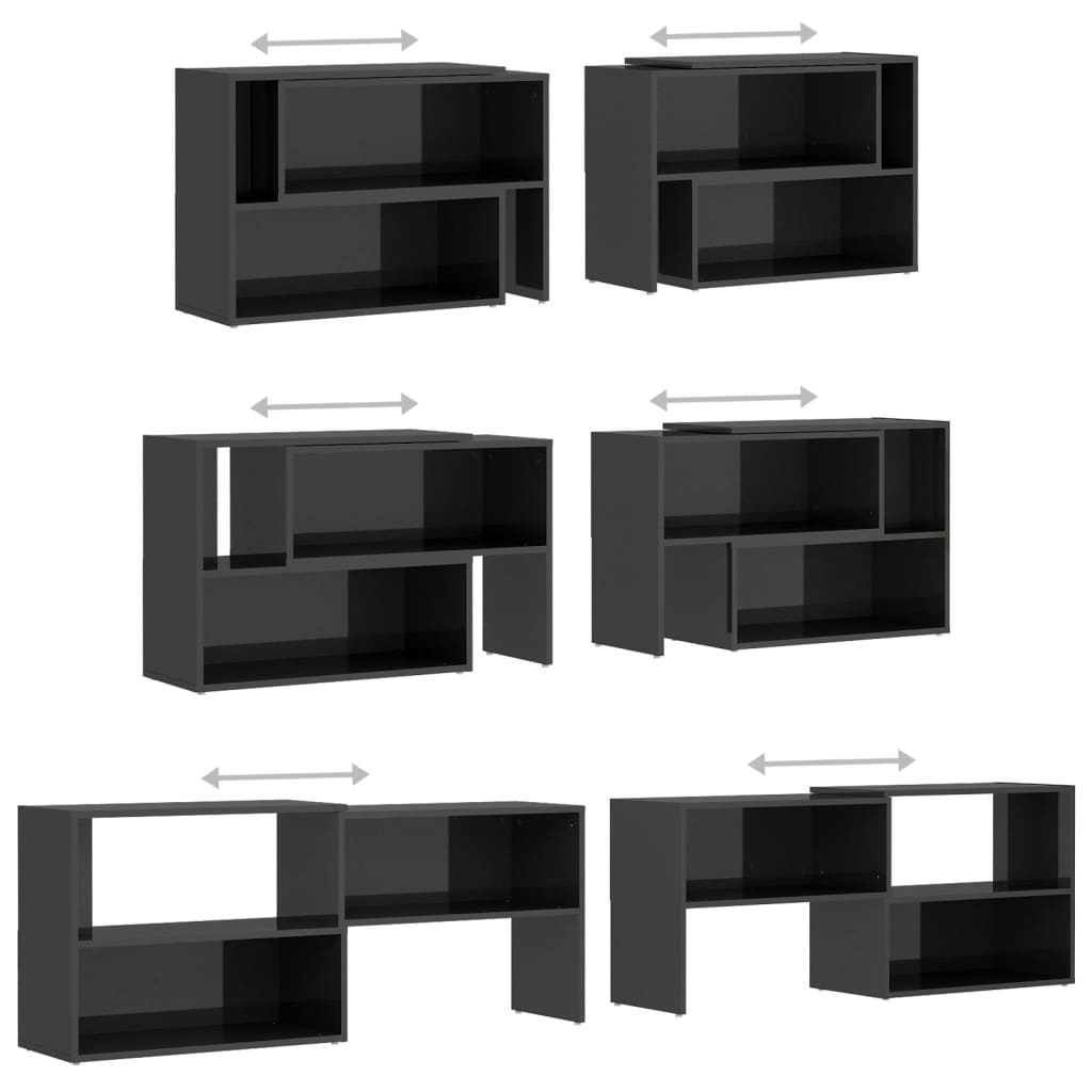 vidaXL Szafka pod TV, szara, wysoki połysk, 149x30x52 cm