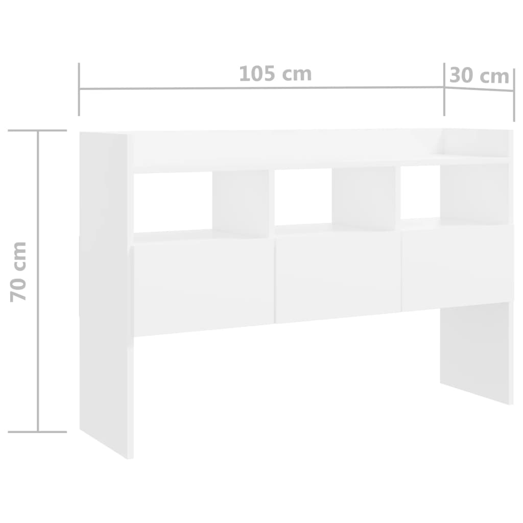 vidaXL Szafka, biała, 105x30x70 cm, materiał drewnopochodny