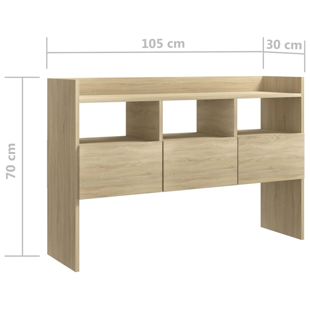 vidaXL Szafka, dąb sonoma, 105x30x70 cm, materiał drewnopochodny