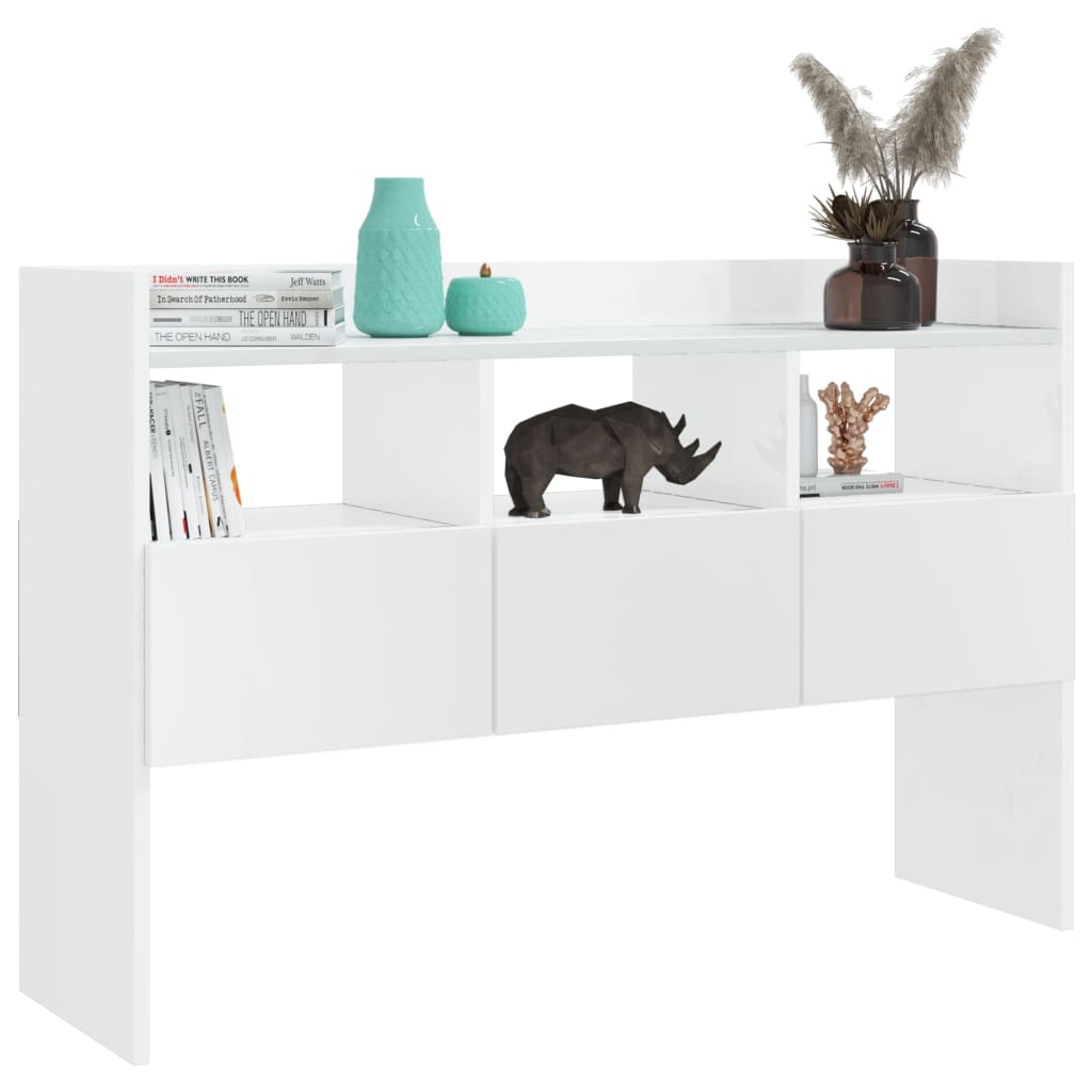 vidaXL Szafka, biała z połyskiem, 105x30x70cm, materiał drewnopochodny