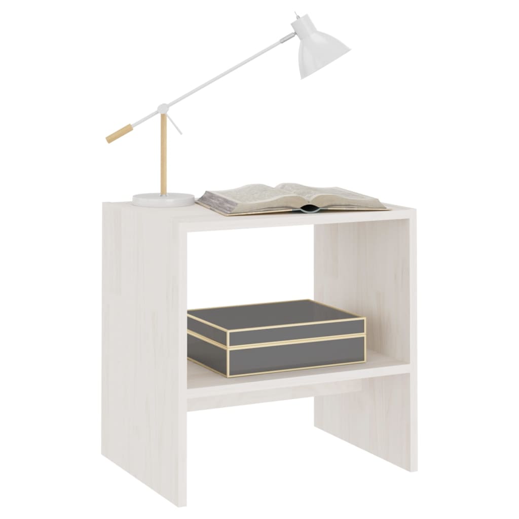 vidaXL Szafki nocne, 2 szt., białe, 40x30,5x40 cm, lite drewno sosnowe