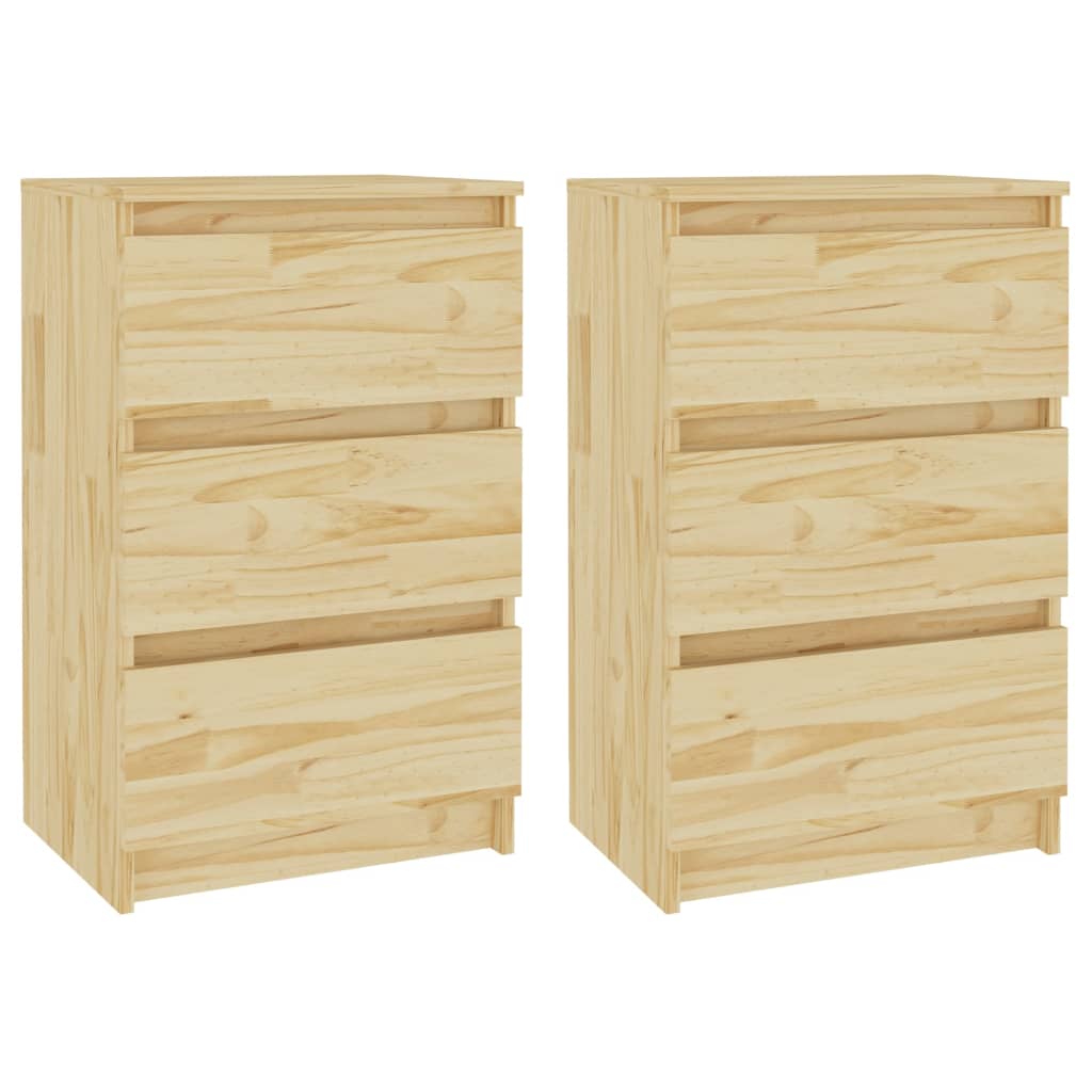vidaXL Szafki nocne, 2 szt., 40x29,5x64 cm, lite drewno sosnowe
