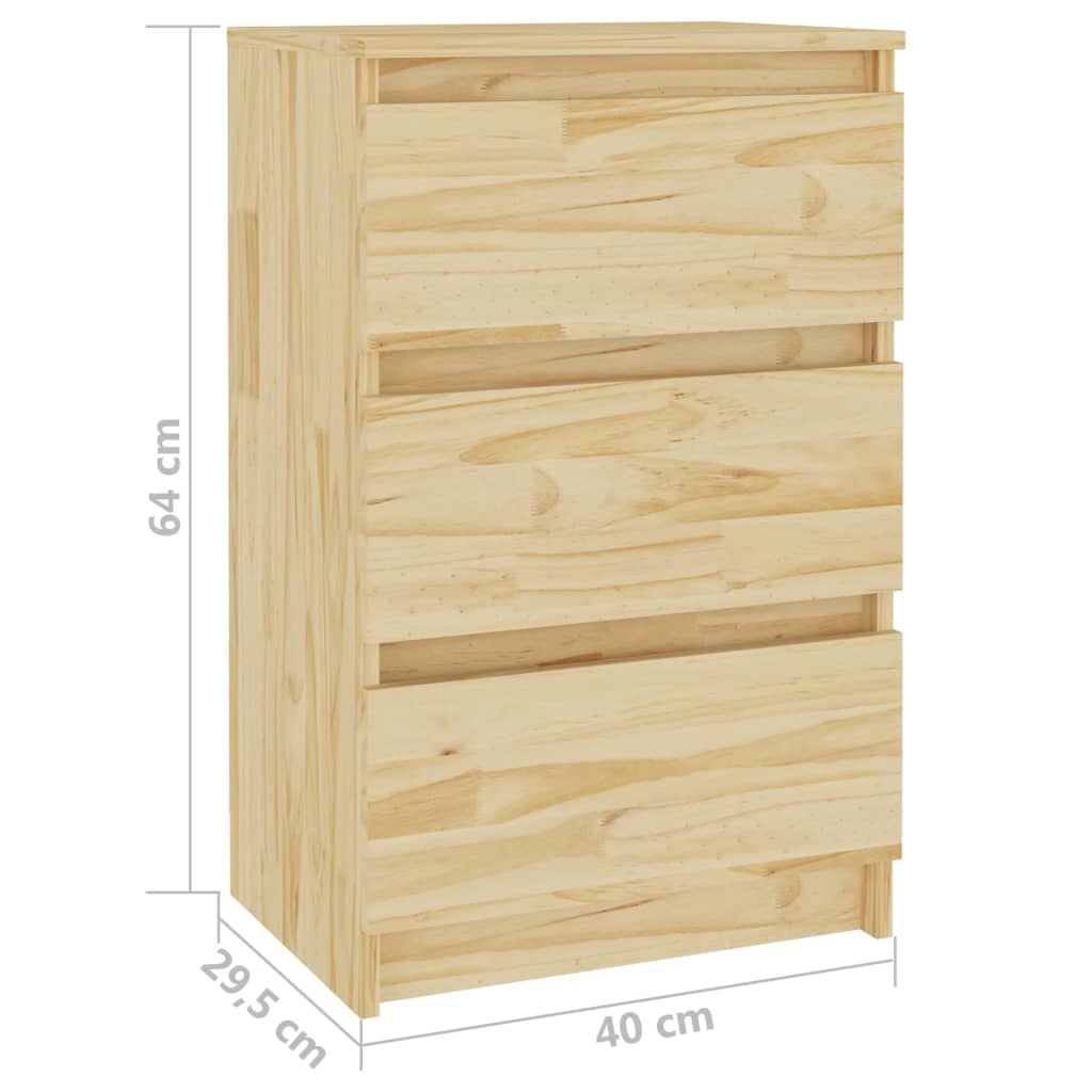 vidaXL Szafki nocne, 2 szt., 40x29,5x64 cm, lite drewno sosnowe