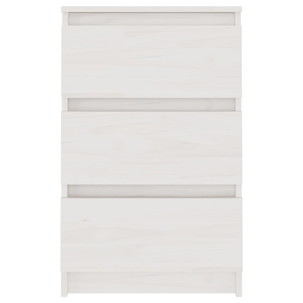 vidaXL Szafka nocna, biała, 40x29,5x64 cm, lite drewno sosnowe