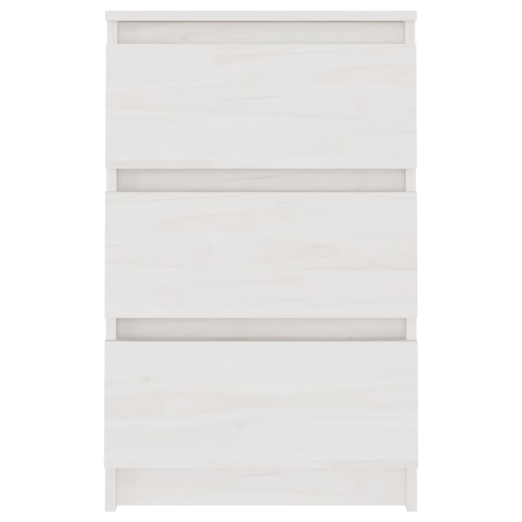 vidaXL Szafki nocne, białe, 2 szt., 40x29,5x64 cm, lite drewno sosnowe