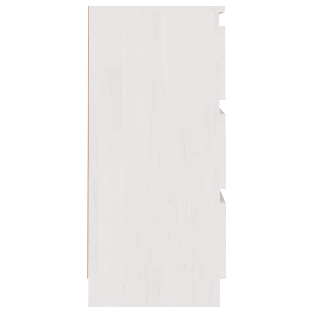 vidaXL Szafki nocne, białe, 2 szt., 40x29,5x64 cm, lite drewno sosnowe