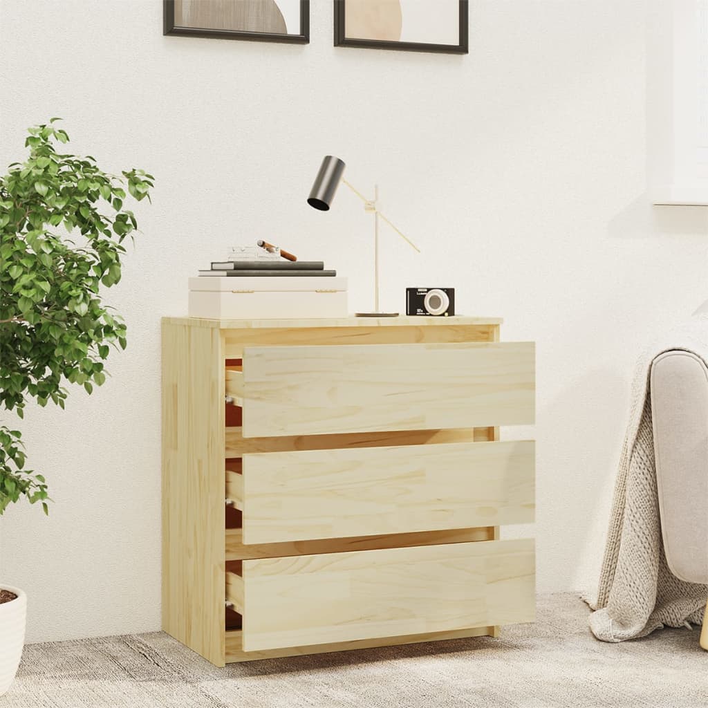 vidaXL Szafka nocna, 60x36x64 cm, lite drewno sosnowe
