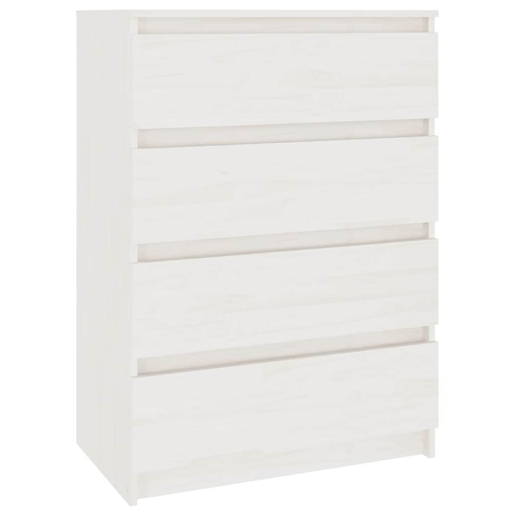 vidaXL Komoda, biała, 60x36x84 cm, lite drewno sosnowe