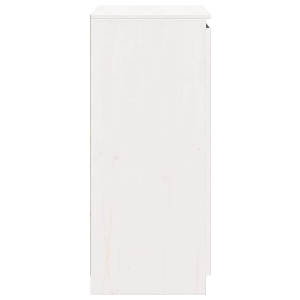 vidaXL Szafka boczna, biała, 60x36x84 cm, lite drewno sosnowe