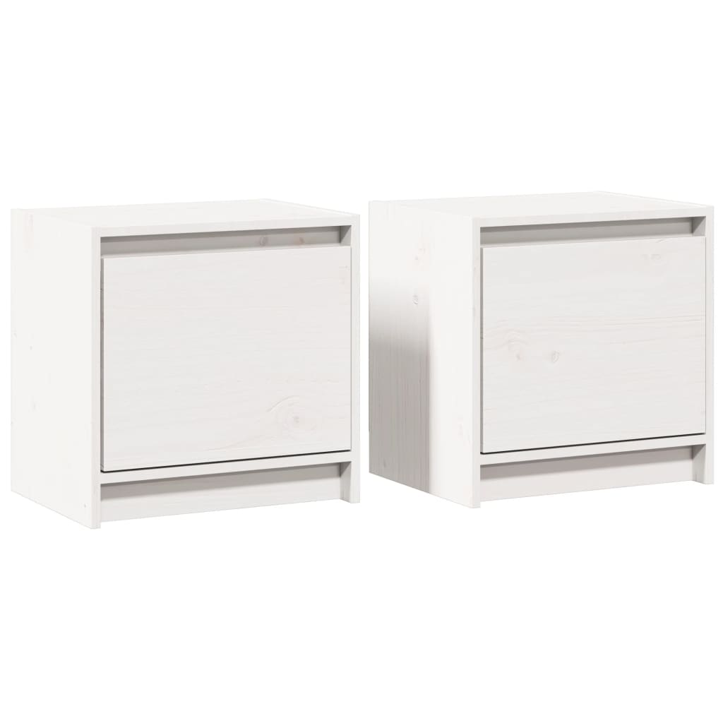 vidaXL Szafki nocne, 2 szt., białe, 40x30,5x40 cm, lite drewno sosnowe