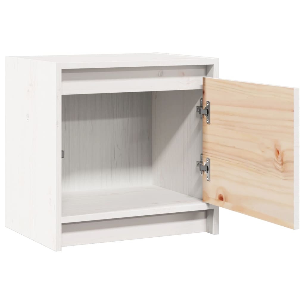 vidaXL Szafki nocne, 2 szt., białe, 40x30,5x40 cm, lite drewno sosnowe