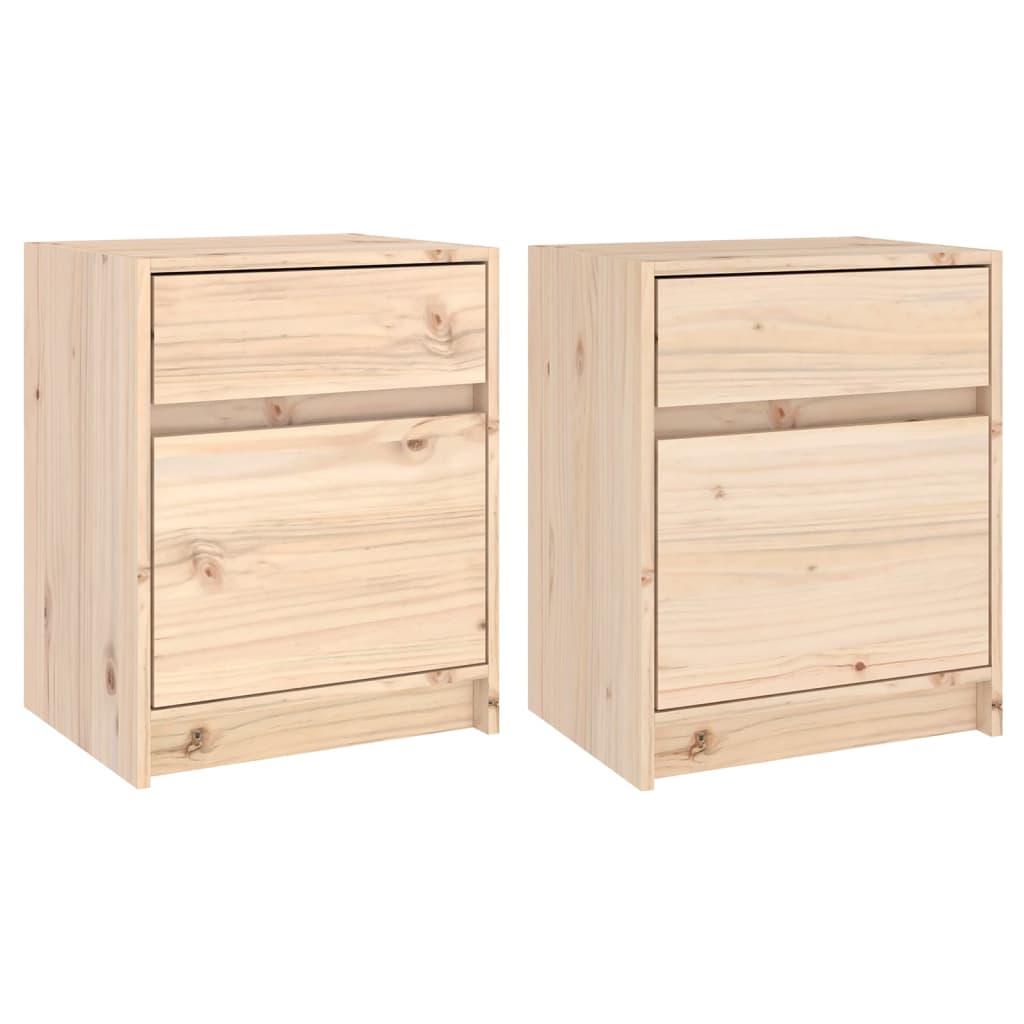 vidaXL Szafki nocne, 2 szt., 40x31x50 cm, lite drewno sosnowe
