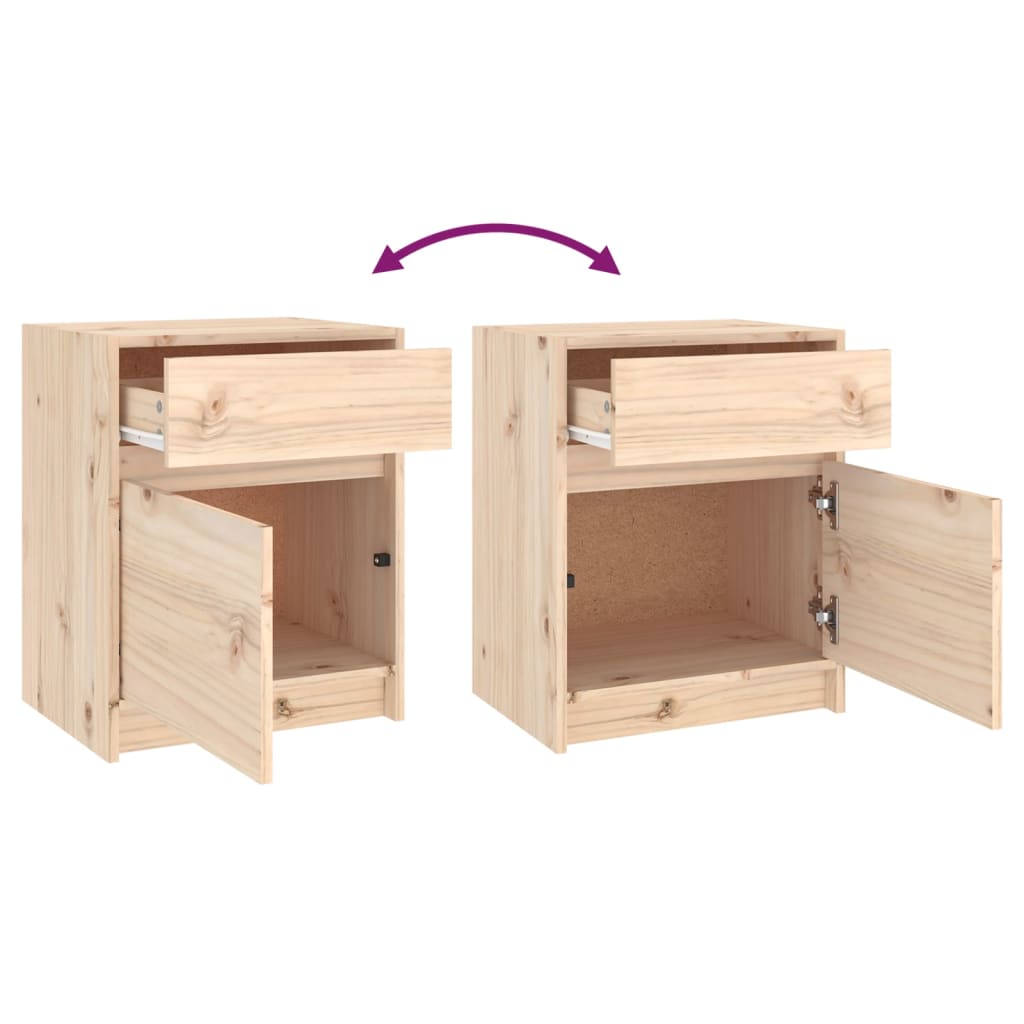 vidaXL Szafki nocne, 2 szt., 40x31x50 cm, lite drewno sosnowe