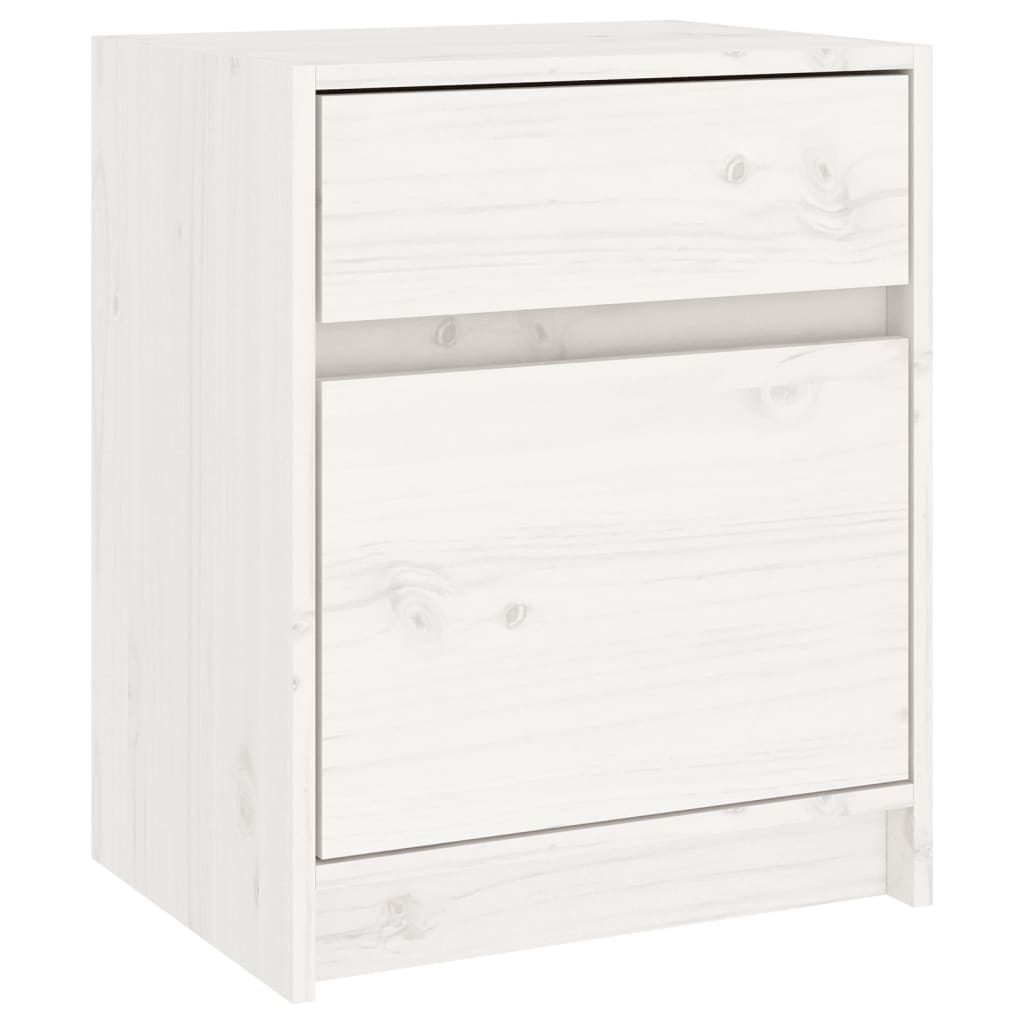 vidaXL Szafki nocne, 2 szt., białe, 40x31x50 cm, lite drewno sosnowe