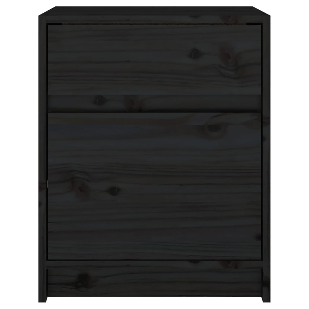 vidaXL Szafki nocne, 2 szt., czarne, 40x31x50 cm, lite drewno sosnowe