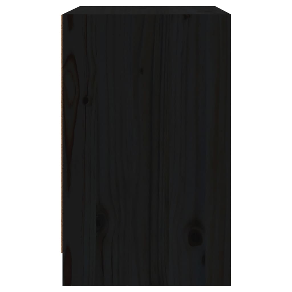 vidaXL Szafki nocne, 2 szt., czarne, 40x31x50 cm, lite drewno sosnowe