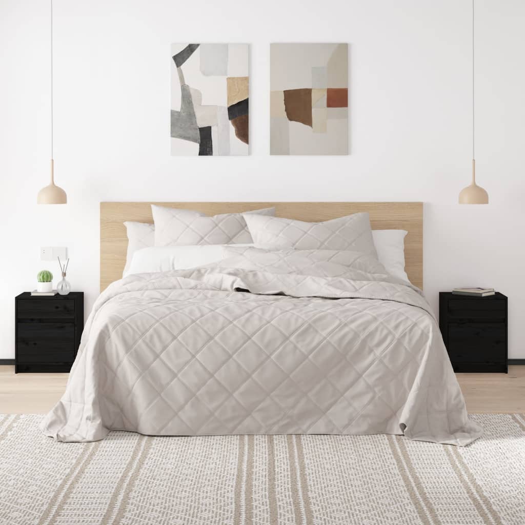 vidaXL Szafki nocne, 2 szt., czarne, 40x31x50 cm, lite drewno sosnowe
