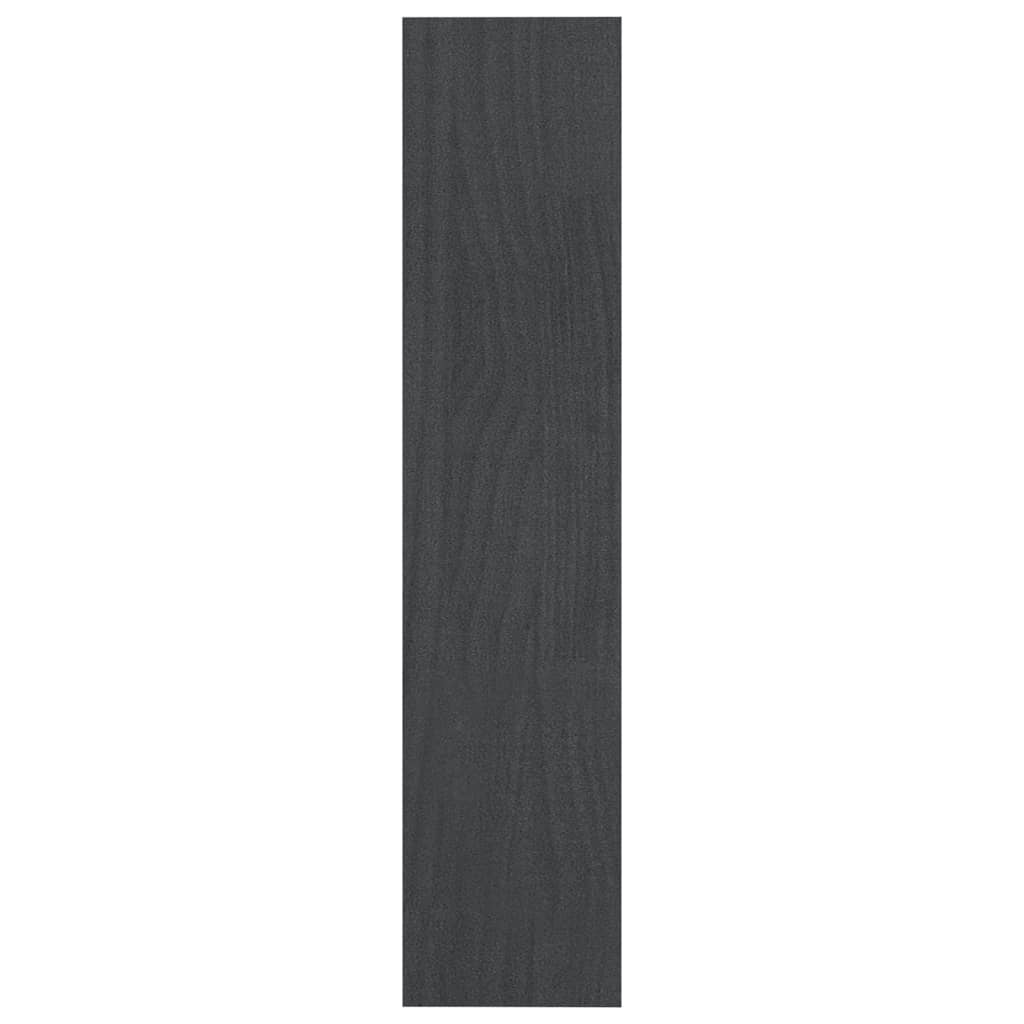 vidaXL Regał na książki/przegroda, szary, 100x30x135,5 cm, lita sosna