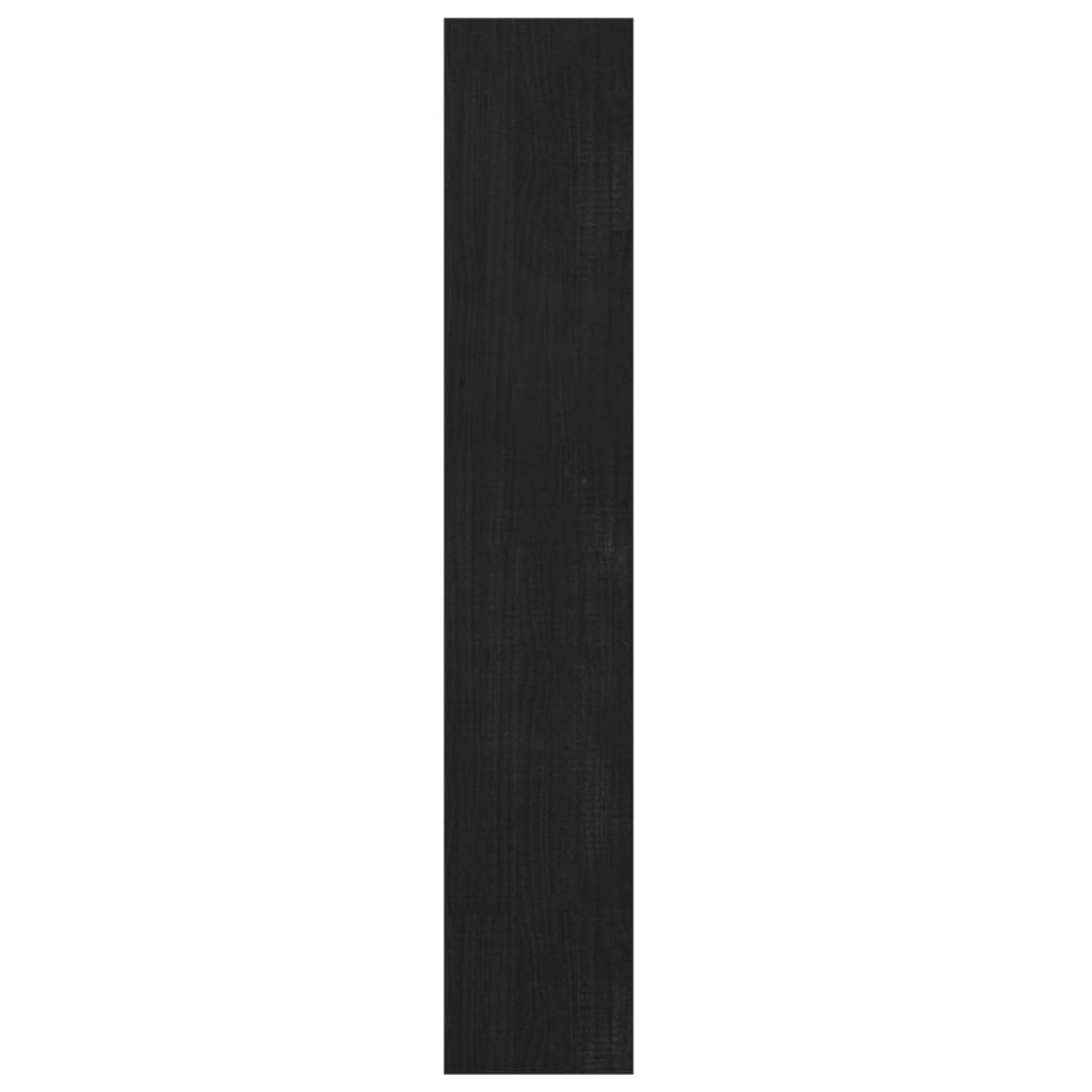 vidaXL Regał na książki/przegroda, czarny, 100x30x167,5 cm, lita sosna