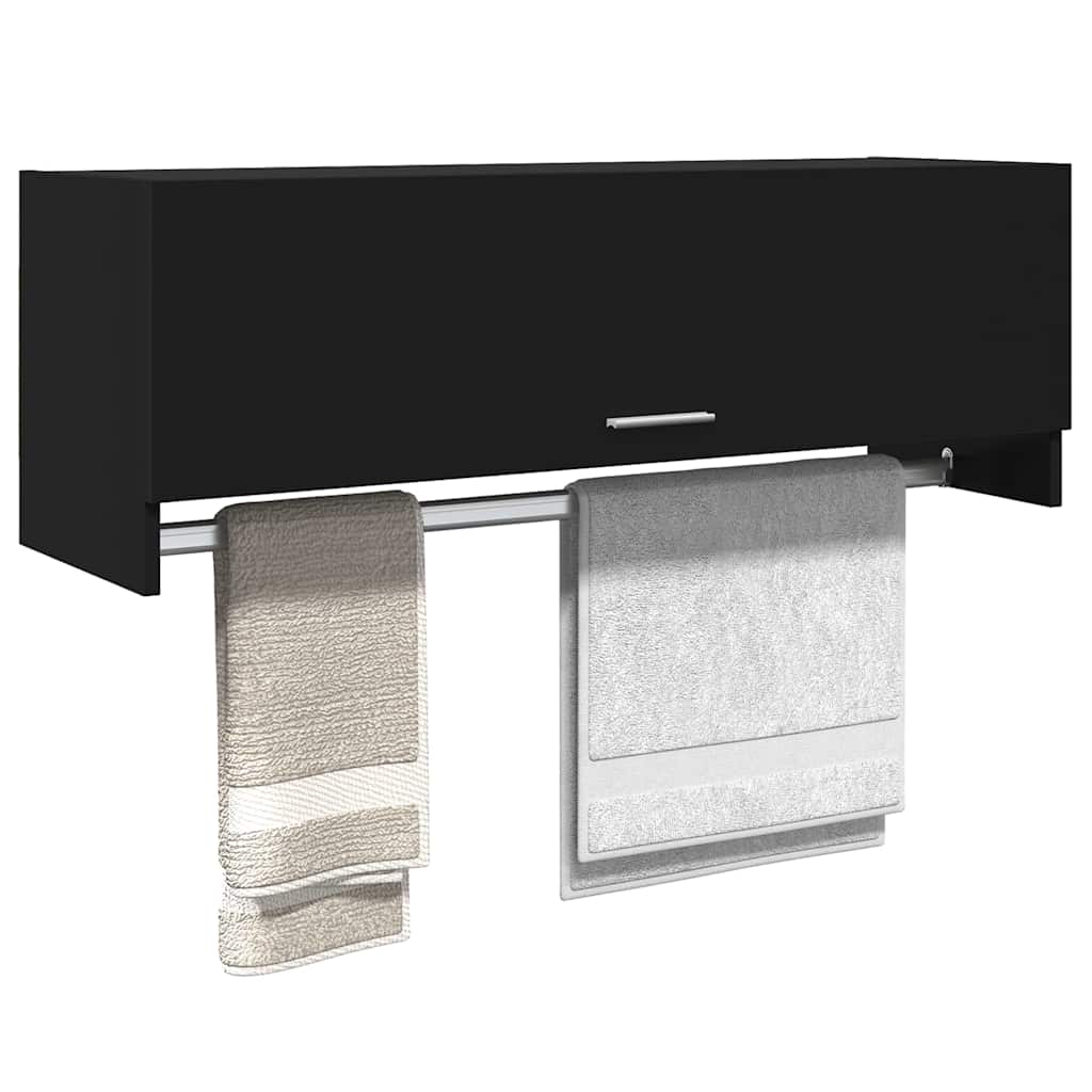 vidaXL Szafka, czarna, 100x32,5x35 cm, materiał drewnopochodny
