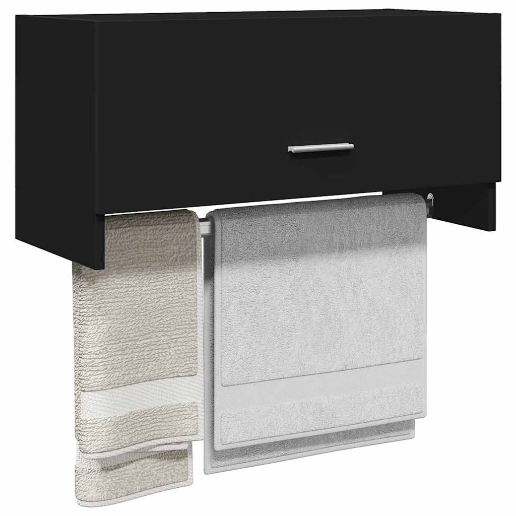 vidaXL Szafka, czarna, 70x32,5x35 cm, materiał drewnopochodny