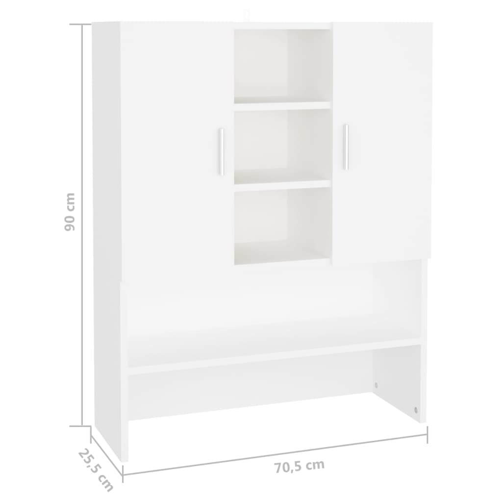 vidaXL Szafka na pralkę, biała, 70,5x25,5x90 cm