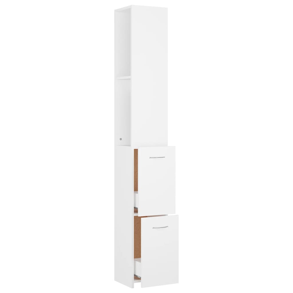 vidaXL Szafka łazienkowa, biała, 25x26,5x170cm materiał drewnopochodny