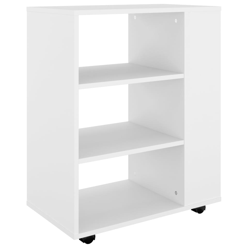 vidaXL Szafka na kółkach, biała, 60x35x75 cm, materiał drewnopochodny