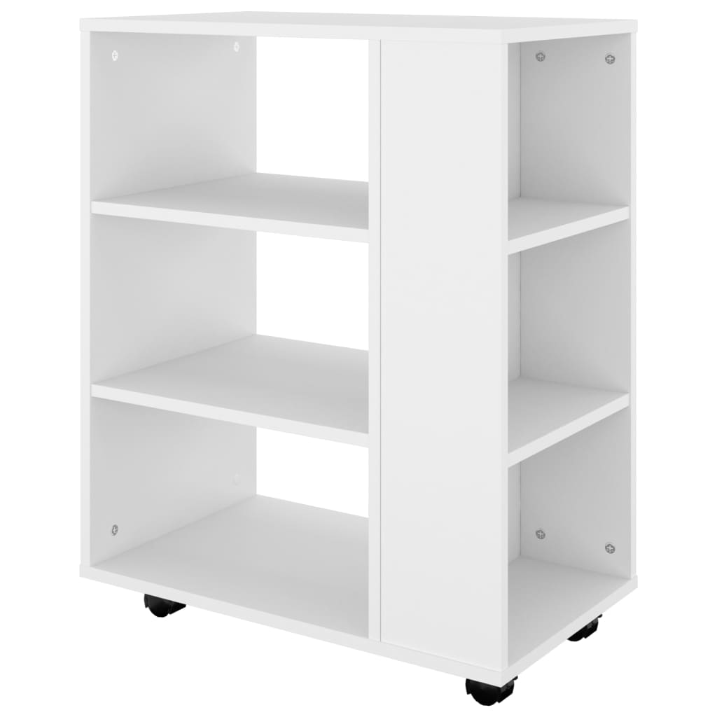 vidaXL Szafka na kółkach, biała, 60x35x75 cm, materiał drewnopochodny