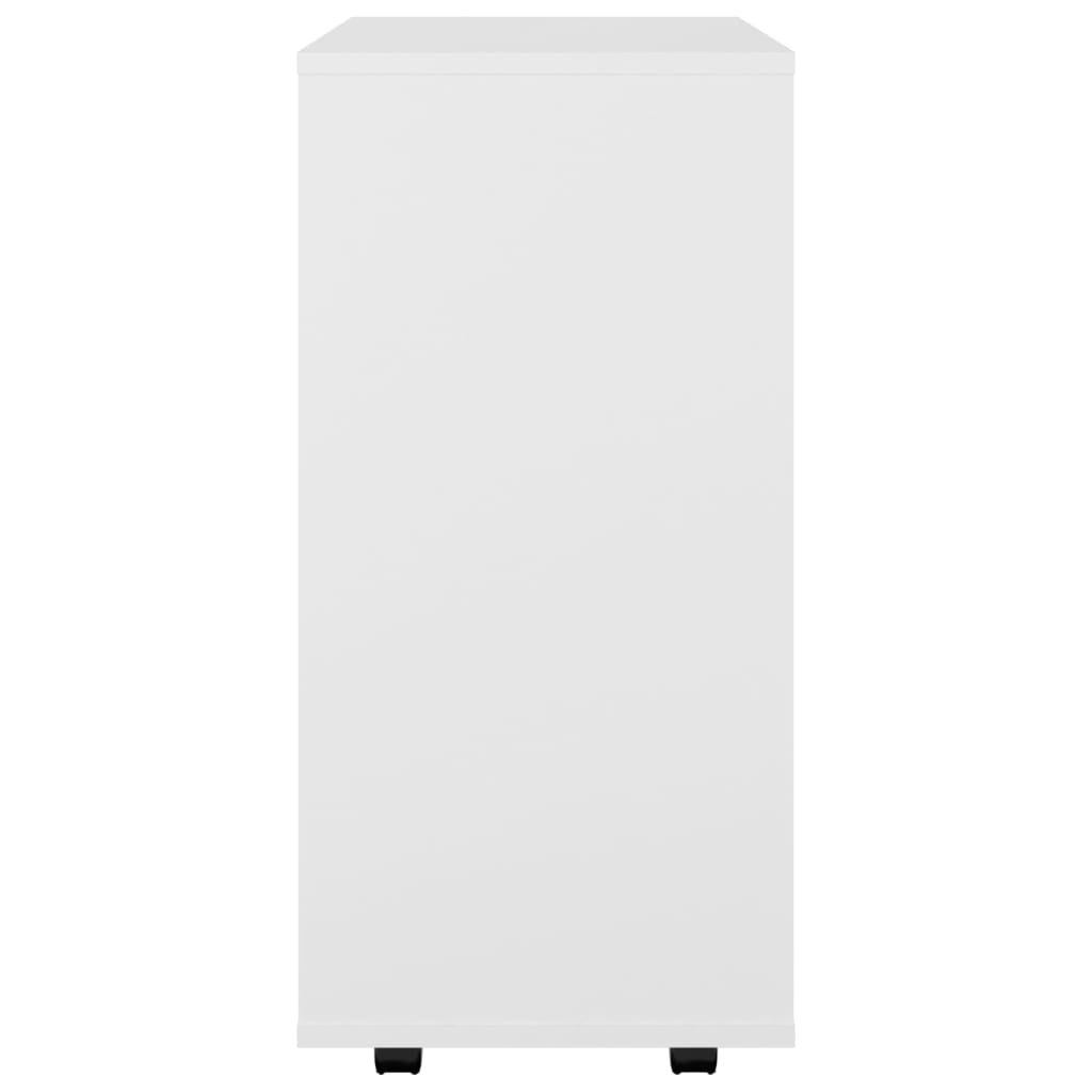 vidaXL Szafka na kółkach, biała, 60x35x75 cm, materiał drewnopochodny