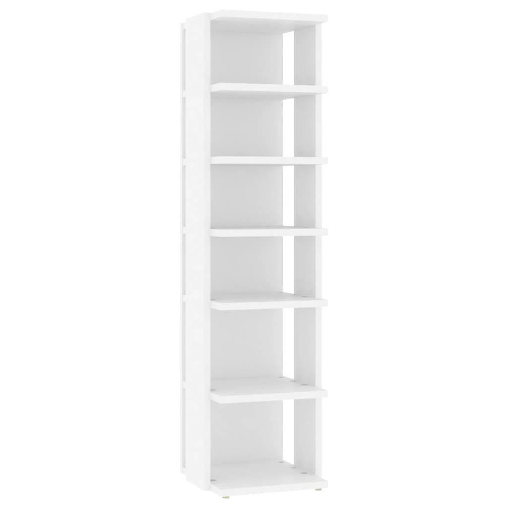 vidaXL Szafka na buty, biały, 27,5x27x102 cm, materiał drewnopochodny