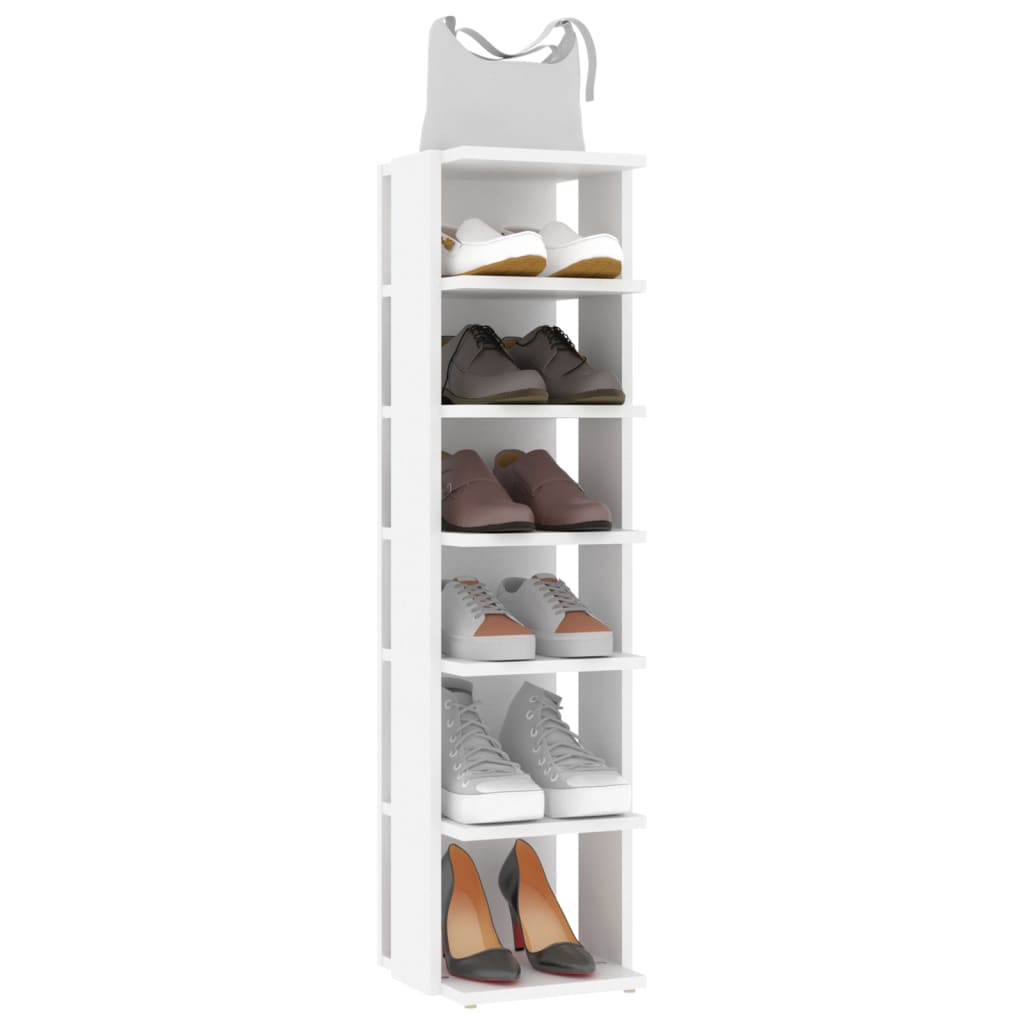 vidaXL Szafki na buty, 2 szt., białe, 27,5x27x102 cm