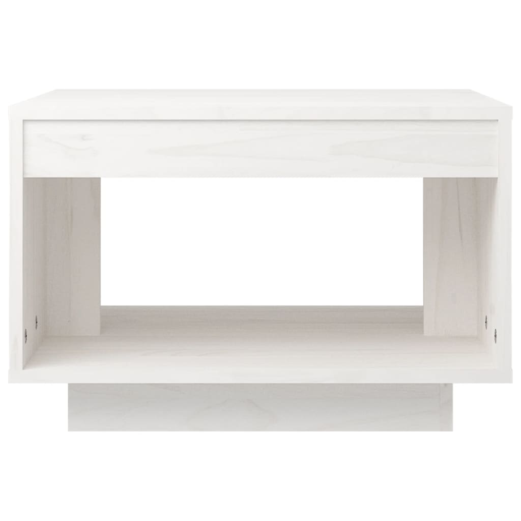 vidaXL Stolik kawowy, biały, 50x50x33,5 cm, lite drewno sosnowe