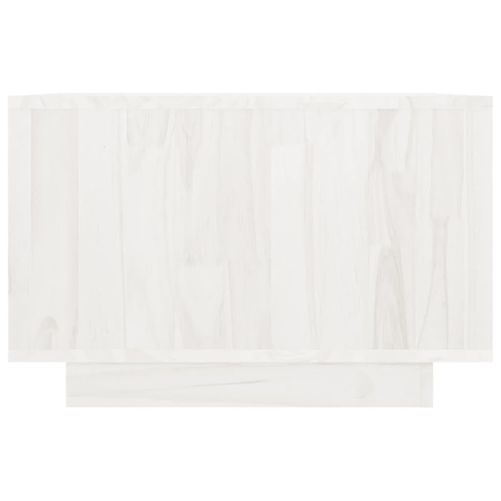 vidaXL Stolik kawowy, biały, 50x50x33,5 cm, lite drewno sosnowe