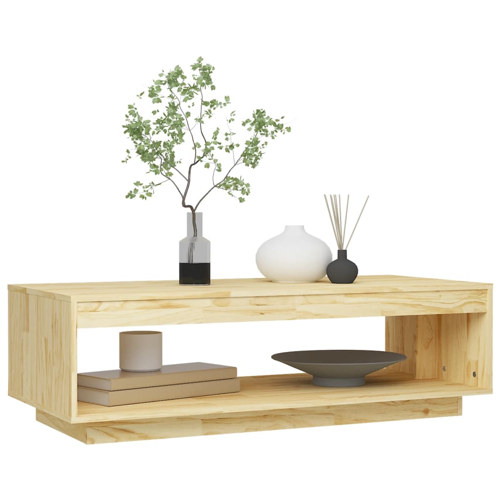 vidaXL Stolik kawowy, 110x50x33,5 cm, lite drewno sosnowe