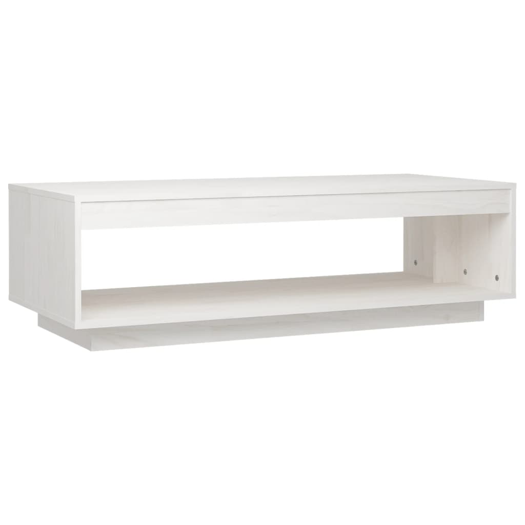 vidaXL Stolik kawowy, biały, 110x50x33,5 cm, lite drewno sosnowe