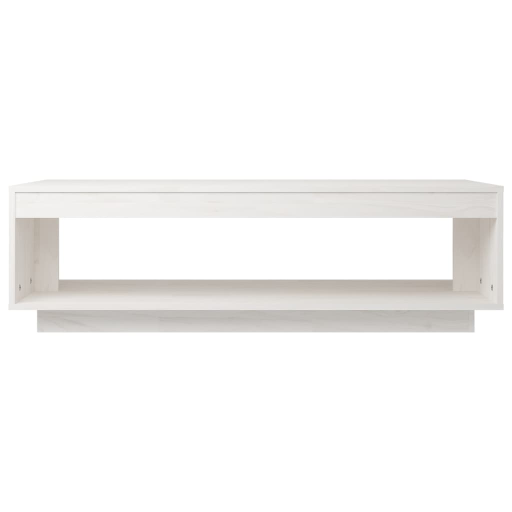vidaXL Stolik kawowy, biały, 110x50x33,5 cm, lite drewno sosnowe